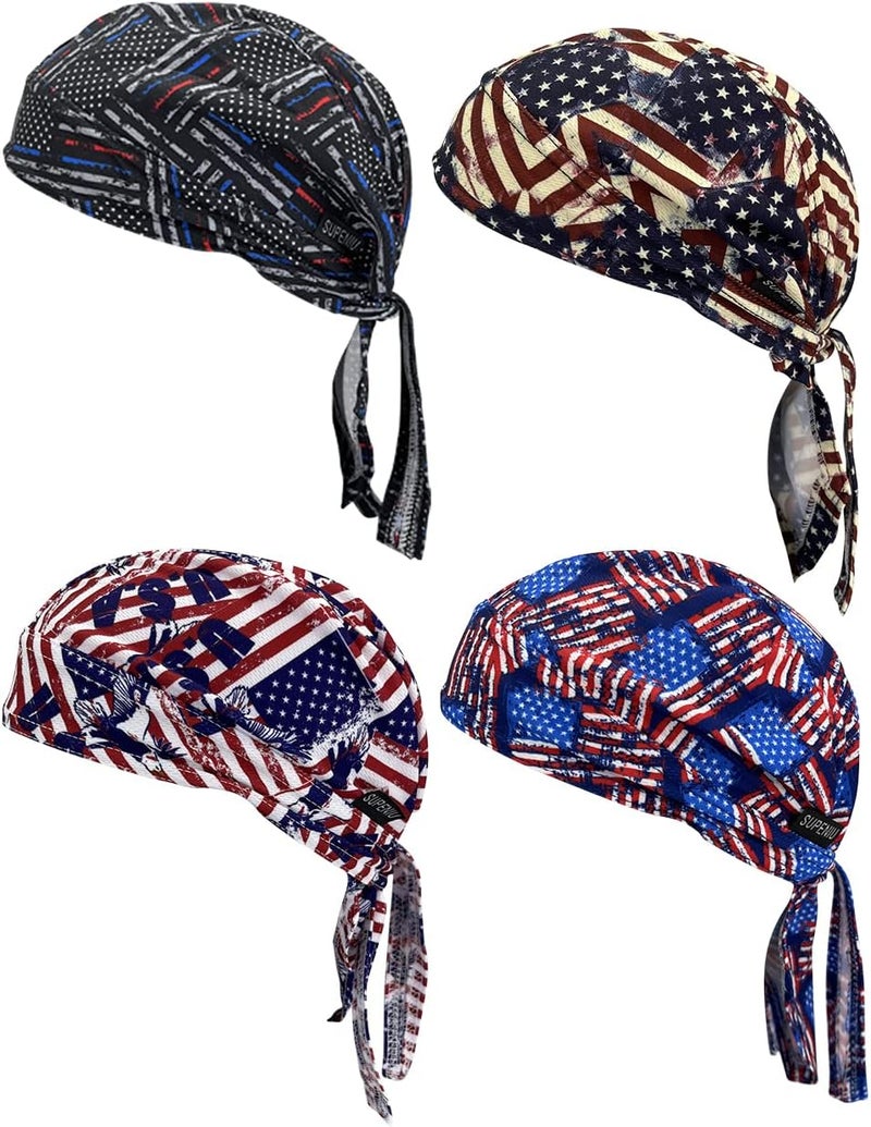 Supeniu Doo Rags Beanie Hats Skull Caps Dew Rag Bandana Helmet Liner Motorcycle Cycling Cap Do Rag Headwrap for Men and Women - Image 1